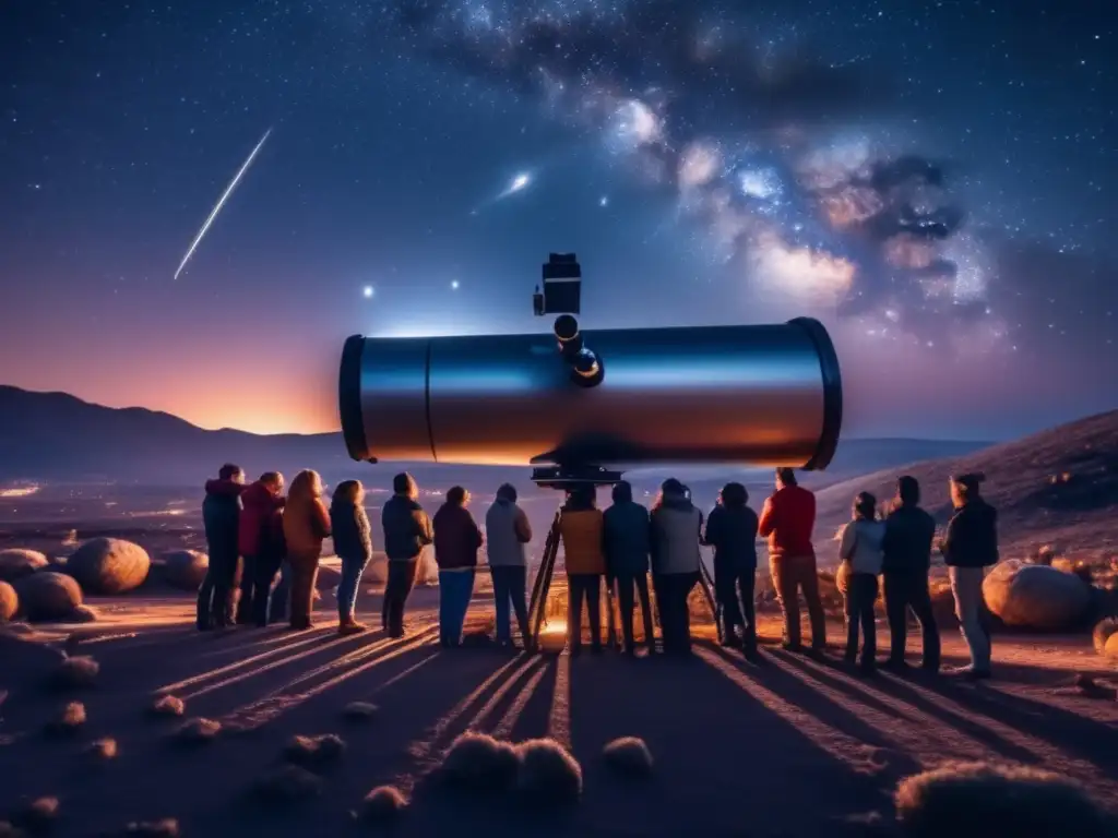 Equipo de astrónomos observando asteroides Astrónomos profesionales observando asteroide en el cielo estrellado - Consejos para observar asteroides