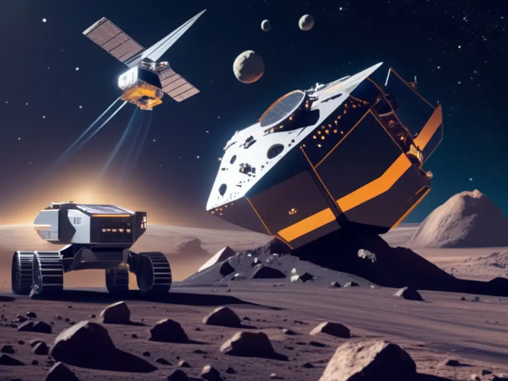 Minería espacial futurista Beneficios económicos de la minería espacial en acción