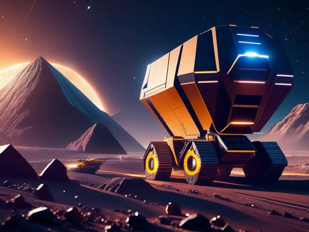 Minería espacial futurista en acción Beneficios de la minería espacial: Futurismo y avance tecnológico en la extracción de recursos