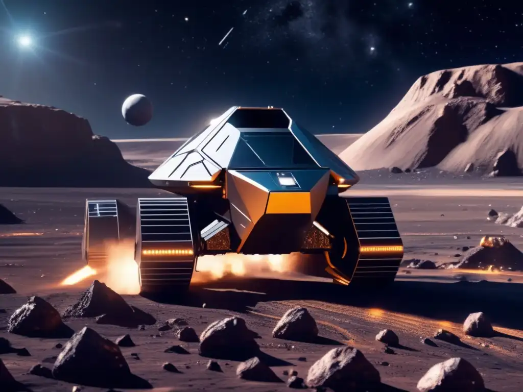 Futuro de la minería espacial Beneficios de la minería espacial: Operación futurista de extracción de recursos en el espacio