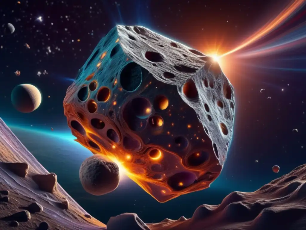 Asteroida orgánica: laboratorio natural Investigación biopolímeros asteroides en el universo: un retrato fascinante de un asteroide orgánico en el espacio