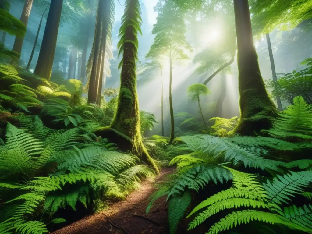 Bosque exuberante y vibrante en 8K Bosque vibrante con vida: árboles majestuosos, animales, armonía y preservación
