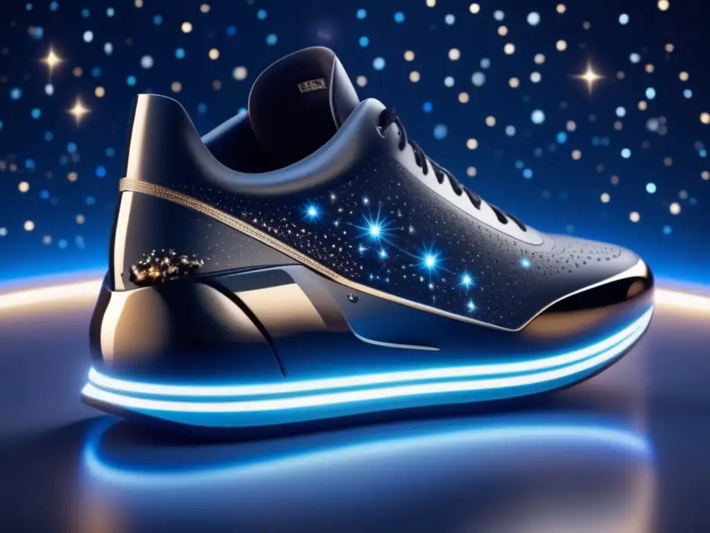 Zapato futurista inspirado en el espacio Calzado de diseñador inspirado en asteroides