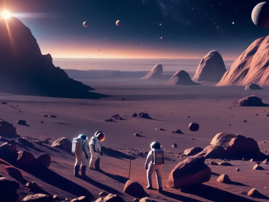 Un campo de asteroides desolado y vasto