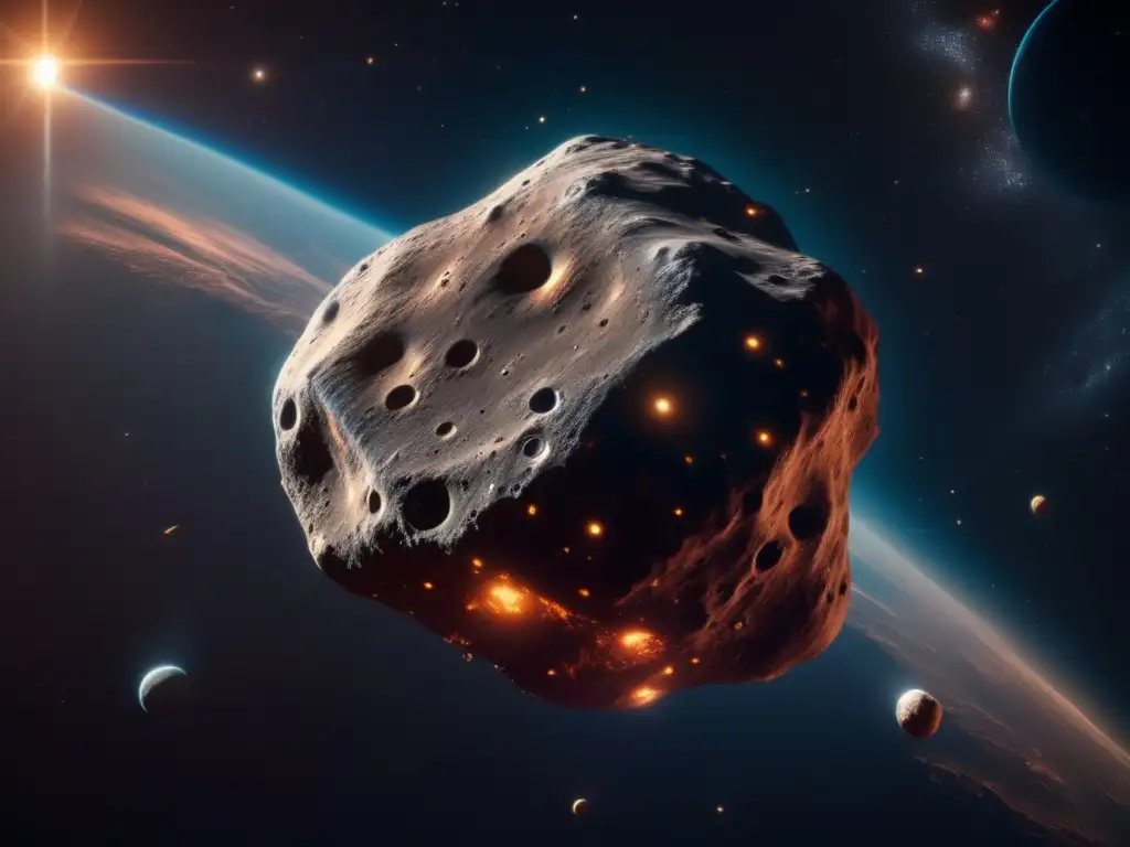 Deslumbrante asteroide en el espacio Captura asombrosa en 8k de un asteroide en el espacio: vida extraterrestre en asteroides