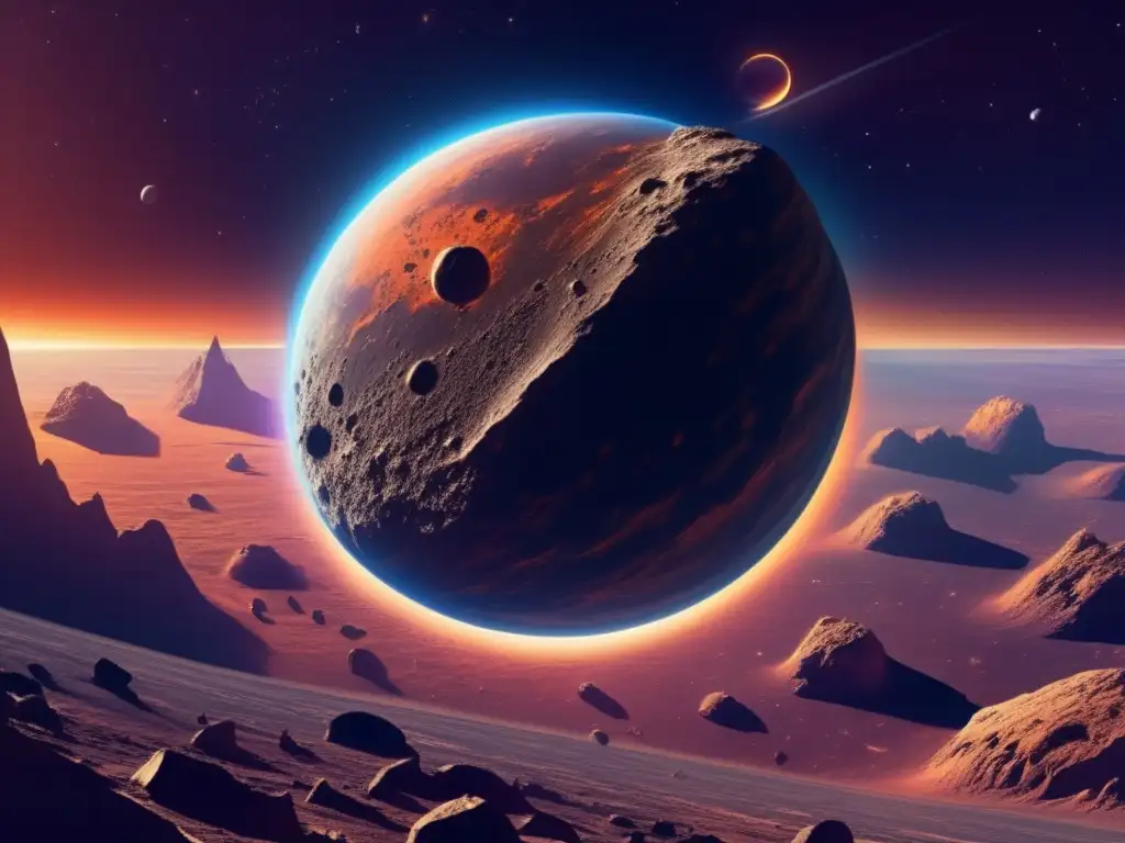 Captura de asteroides para futura seguridad: Escena espacial con la Tierra de fondo