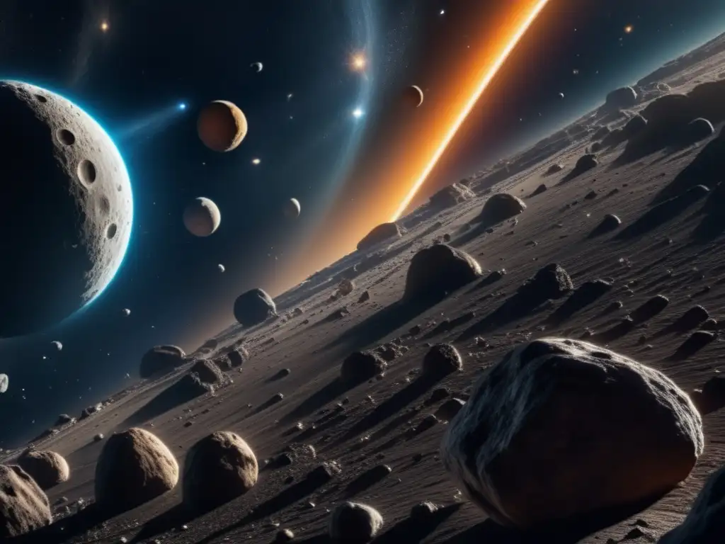 Majestuoso cinturón de asteroides en el espacio Características distintivas de asteroides en el espacio