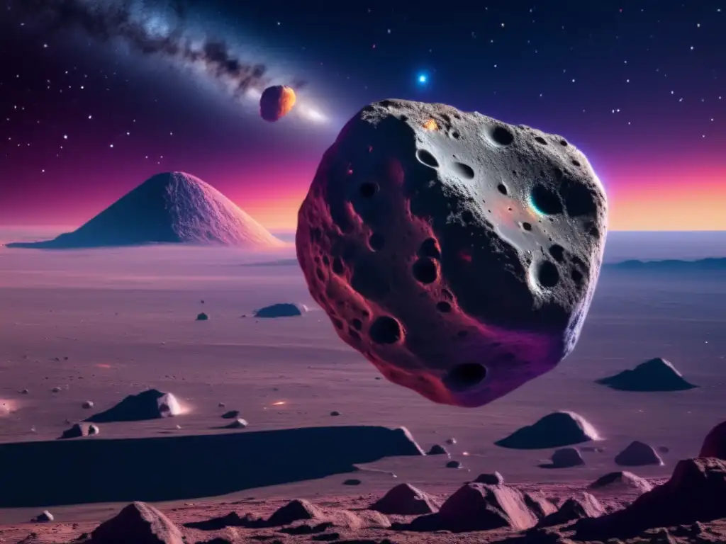 Asteroida Centauri en alta resolución Composición asteroide Centauros, 8k resolución, colores vibrantes, texturas, cráteres y minerales