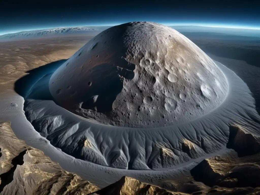Impresionante imagen en 8k de Ceres, revelando su terreno y misterio Ceres: Exploración y explotación de asteroides en una imagen 8k impresionante desde el espacio