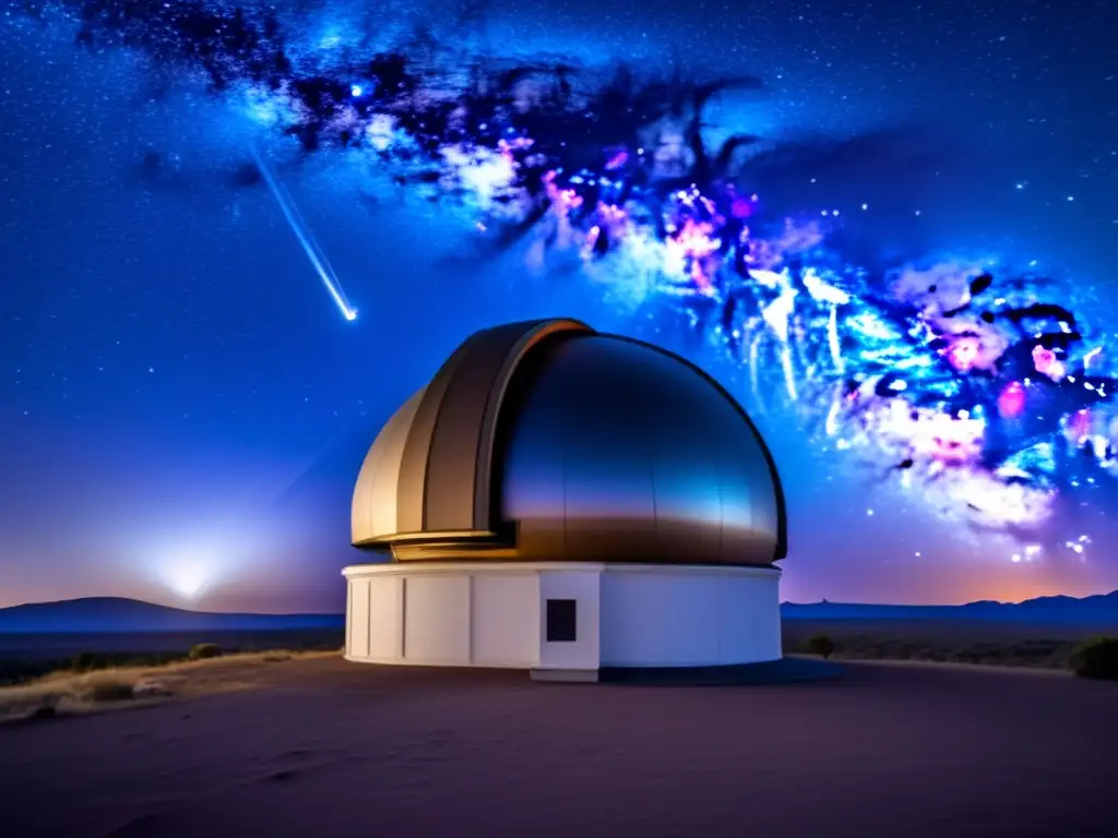 Cielo estrellado con asteroide hacia la Tierra - Protocolo último minuto asteroide dirección