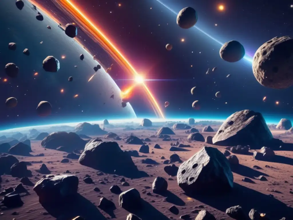 Impresionante campo de asteroides en 8k Cinturón de asteroides: composición y estructura