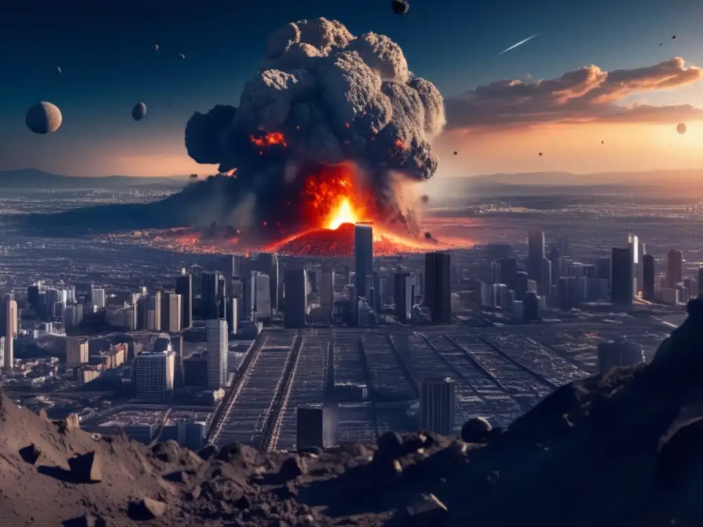 Ciudad devastada tras impacto de asteroide Ciudad devastada tras impacto de asteroide: Preparación para impacto de asteroide