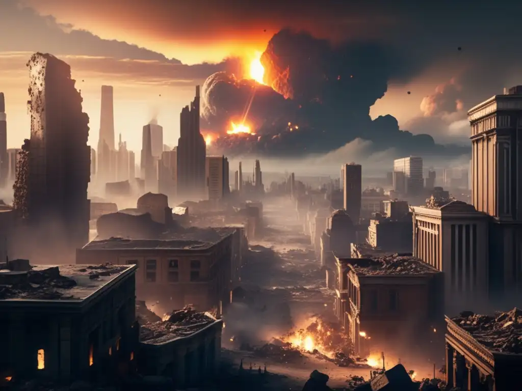 Ciudad devastada por impacto de asteroide: Peligro de asteroides y consecuencias