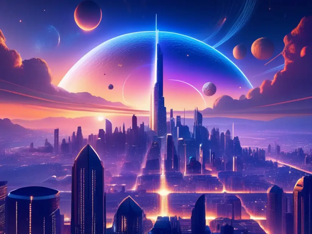 Futurista ciudad bajo amenaza de asteroide Ciudad futurista protegida de asteroides: Conflictos internacionales por asteroides