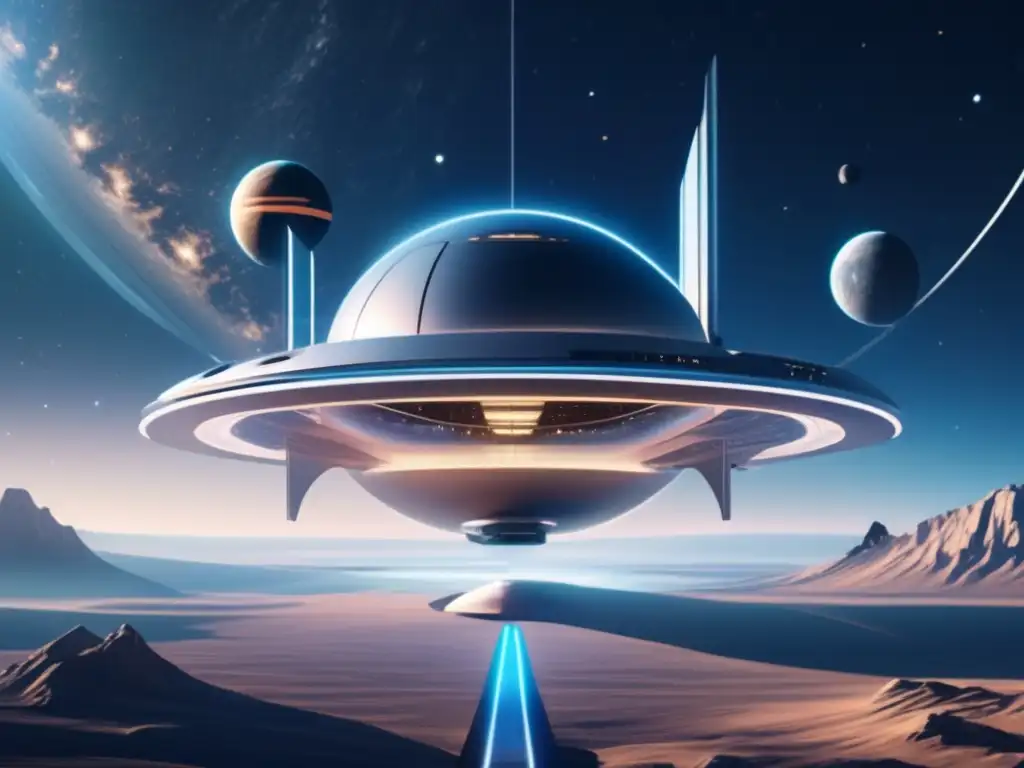 Estación espacial futurista en el cosmos Comunidades espaciales igualitarias en una estación futurista en el espacio