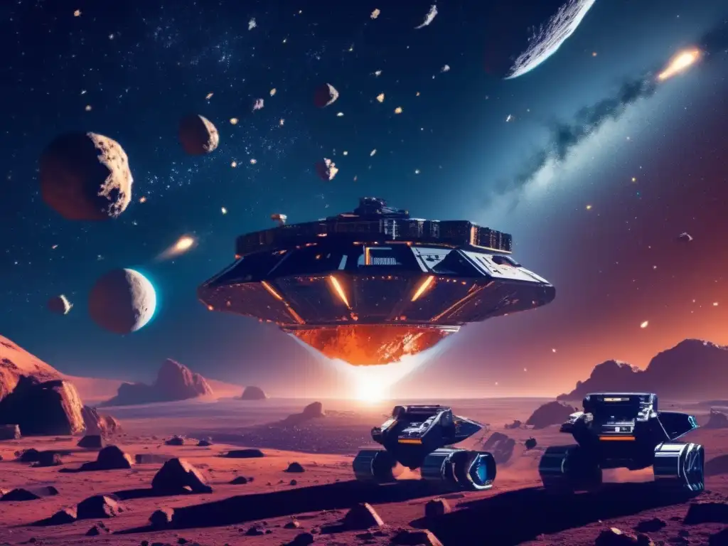 Conflicto leyes minería asteroides: imagen estelar muestra campo asteroides