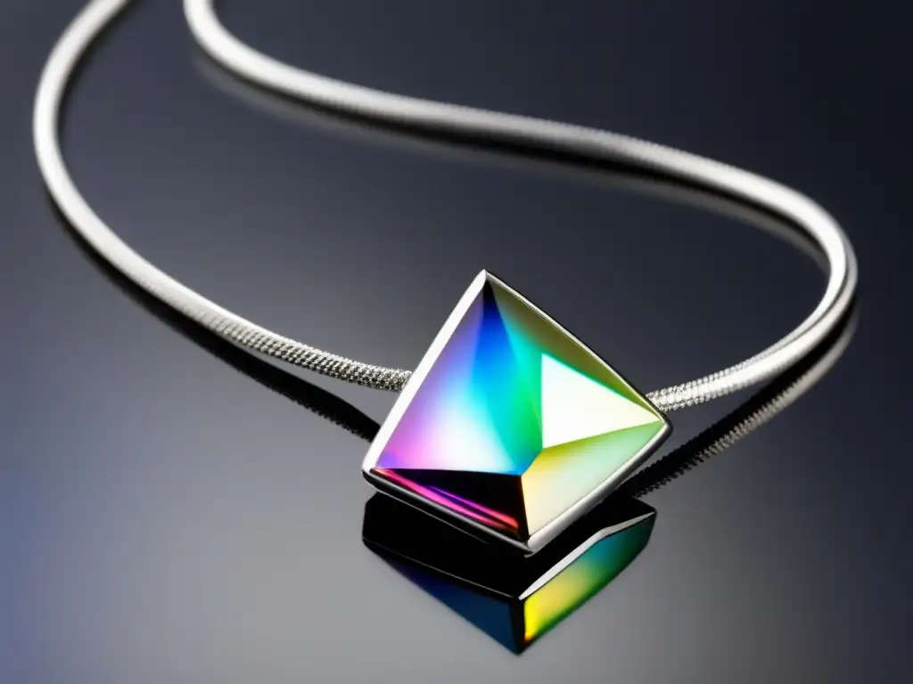 Collar celestial de gemas iridiscentes Joyería contemporánea con asteroides: collar elegante de gemas iridiscentes en un diseño minimalista de plata o oro blanco