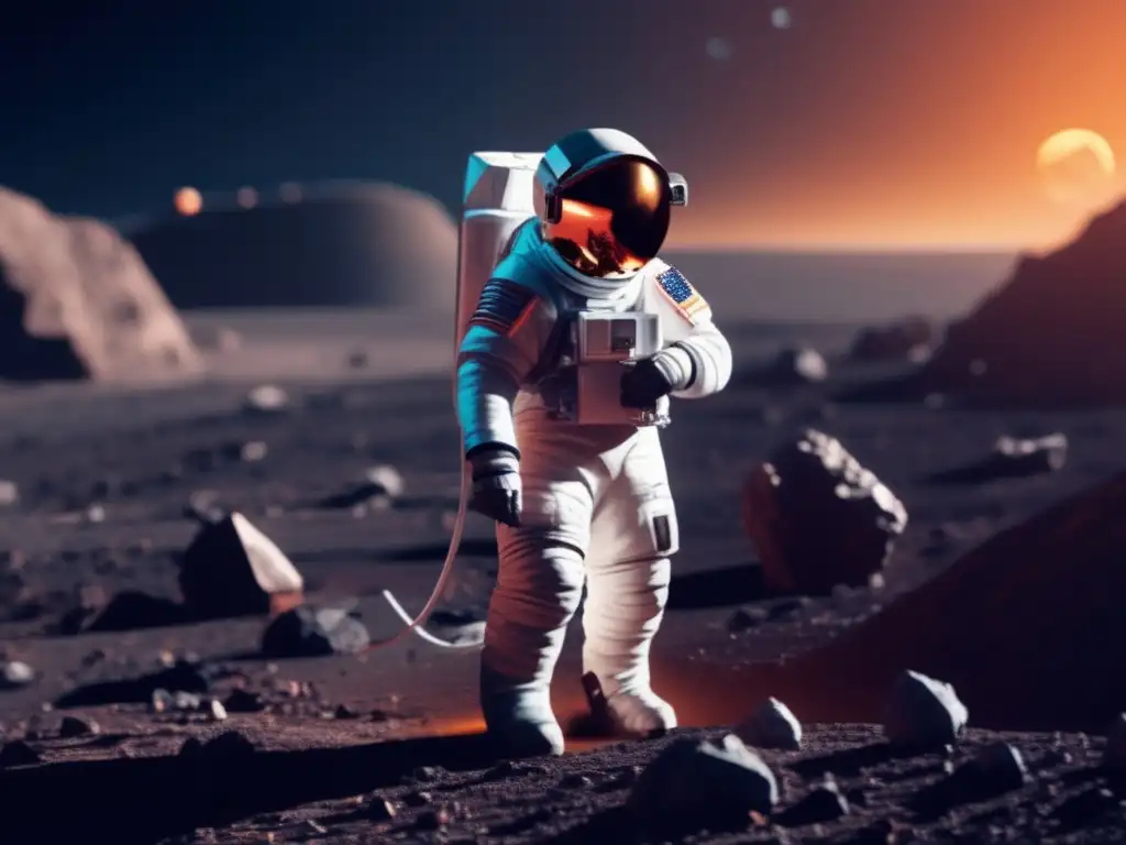 Control remoto en asteroide: avanzada extracción de recursos con maquinaria de alta tecnología-