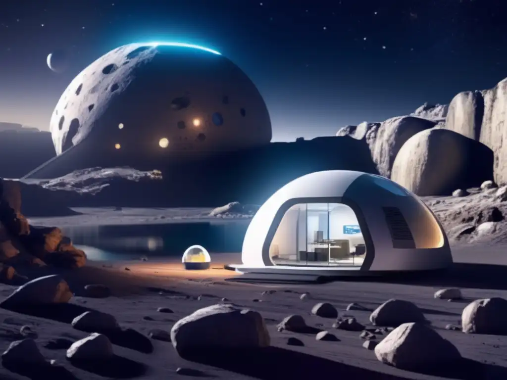 Convivencia en microgravedad en asteroides: hábitat moderno con diversidad y colaboración, iluminado y con vistas al espacio