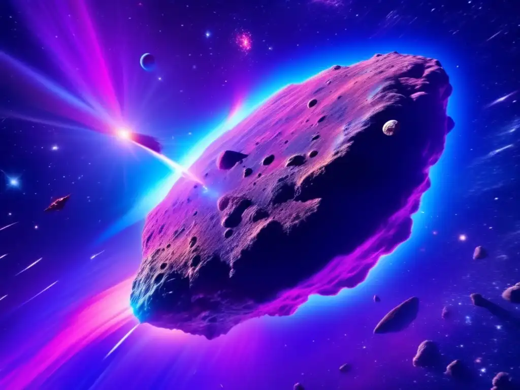 Colisión cósmica entre asteroide y cometa 'Colisión cósmica entre asteroide y cometa, mostrando diferencias y belleza en el espacio'