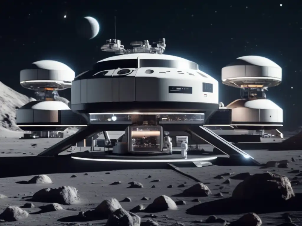 Cultivo de microorganismos en espacio: estación espacial futurista en asteroide, tecnología avanzada y científicos trabajando en bioreactor