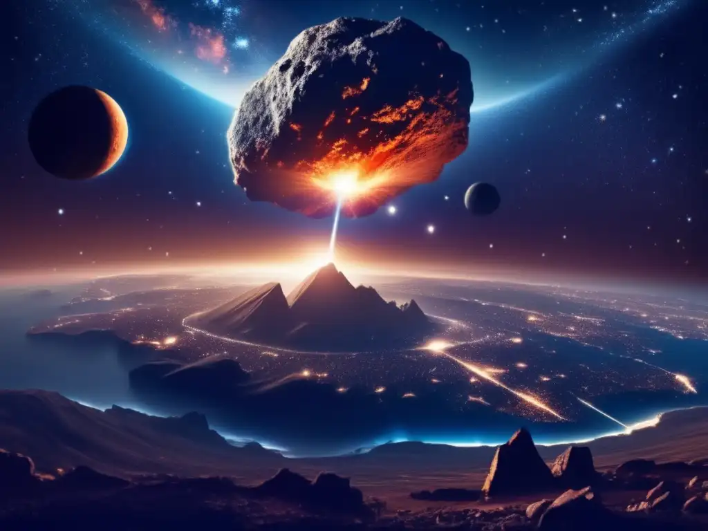 Evaluación daños colisión asteroides: impacto inminente y devastación