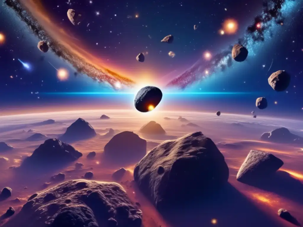 Danza cósmica de asteroides Cosmic dance of asteroids in space