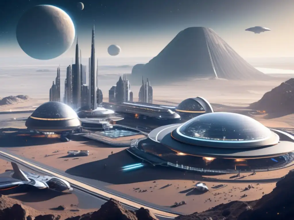 Asentamiento espacial futurista en asteroide Desafío tecnológico: asentamiento humano asteroide
