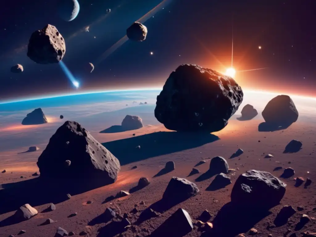 Asombrosa imagen de asteroides flotando en el espacio Descubrimiento de asteroides casero en el espacio infinito
