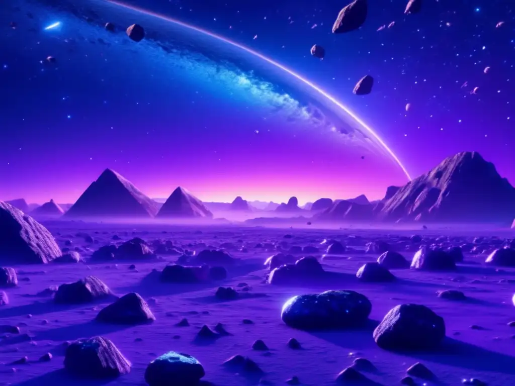 Impresionante campo de asteroides en el espacio Descubrimiento de asteroides emocionales en campo estelar infinito