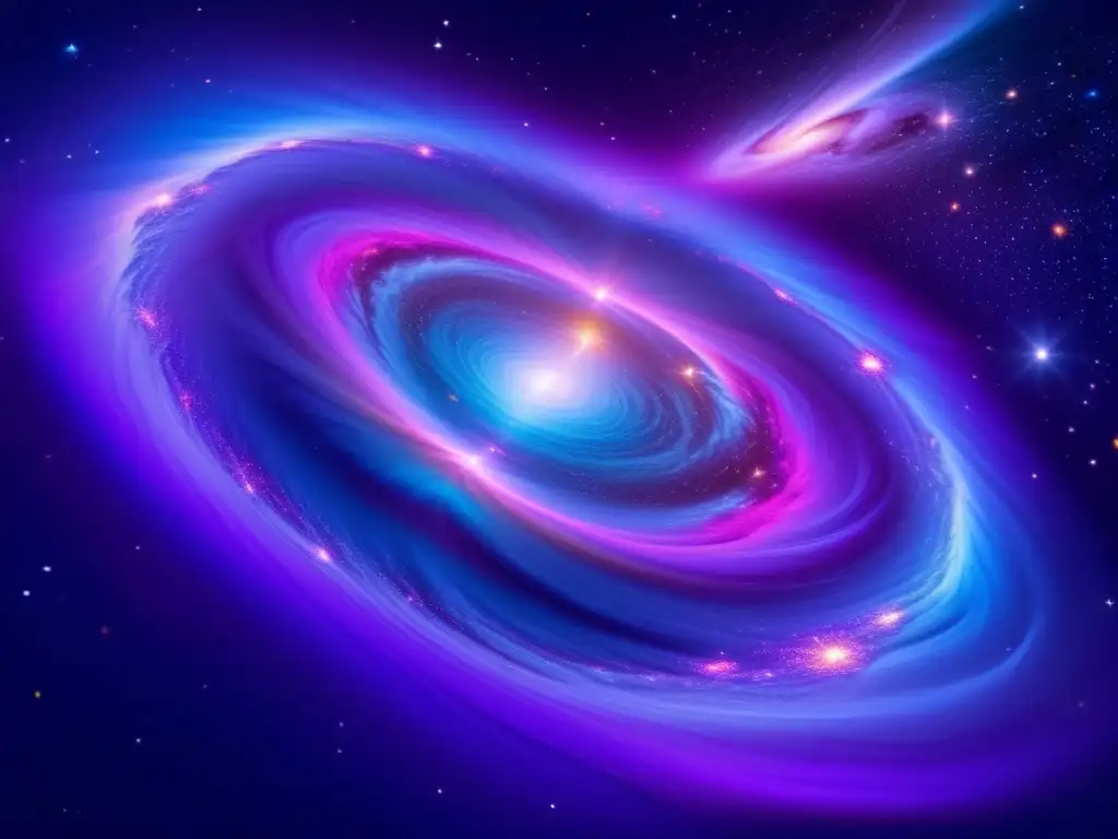 Nebulosa cósmica en tonos vibrantes Descubrimiento de asteroides emocionales en una nebulosa cósmica vibrante de 8k: una danza celestial de gas y polvo en tonos púrpura, azul y rosa
