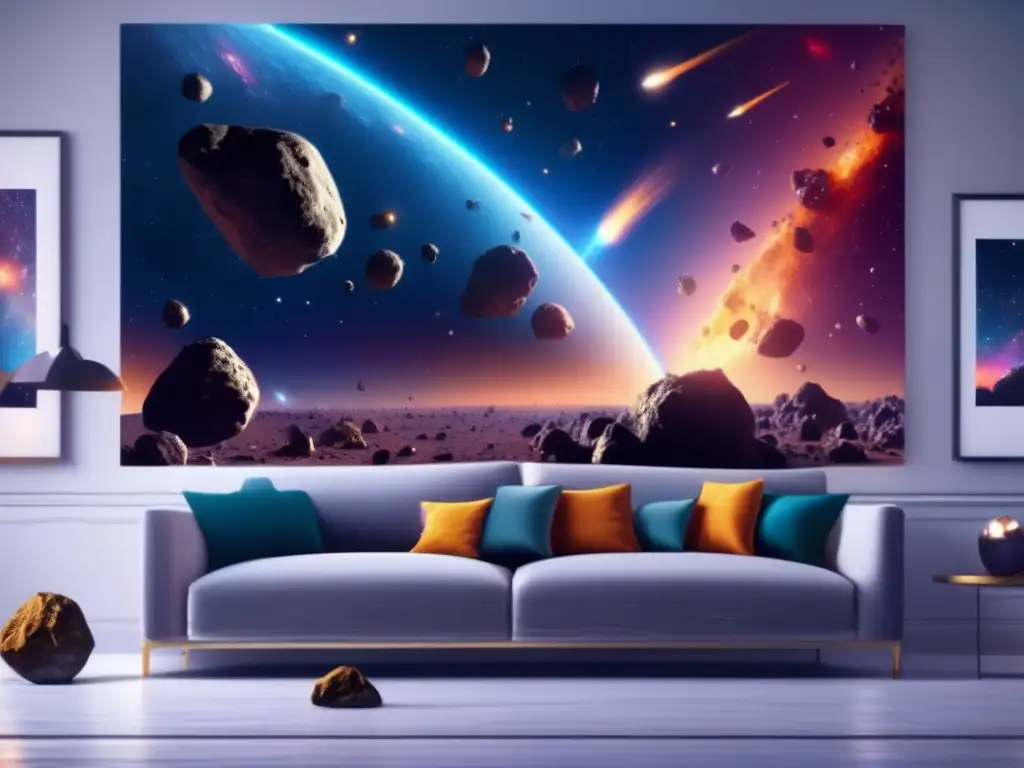 Impresionante campo de asteroides en 8k Descubrimiento de asteroides habitables en deslumbrante campo de asteroides 8k en el espacio: minerales ricos y belleza celestial