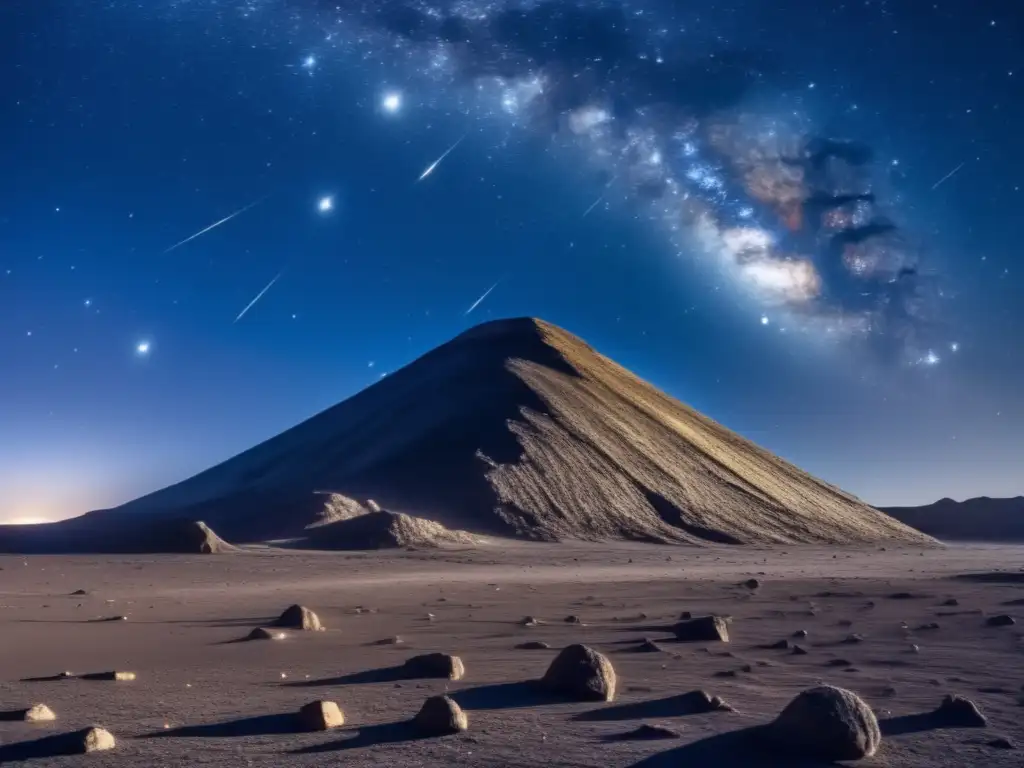 Descubrimiento asteroides terrestre: Imagen impactante del cielo nocturno con un asteroide destacado y detallado surcando el espacio