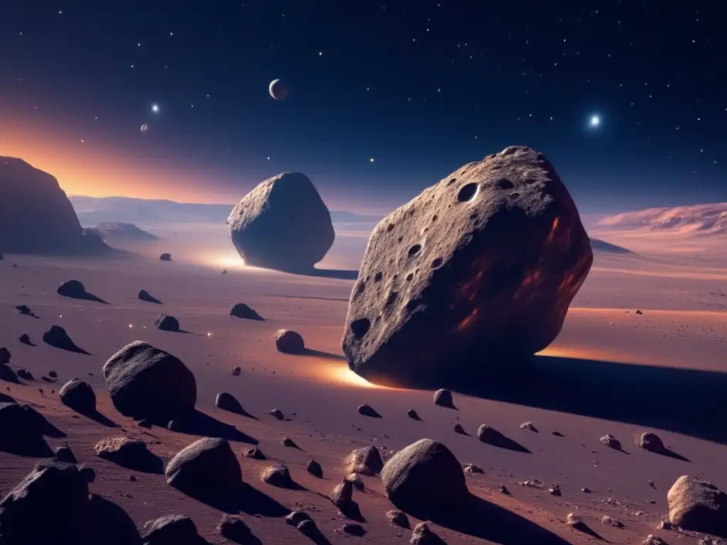Fascinante sistema binario de asteroides Descubrimiento de lunas ocultas en asteroides - Impresionante imagen en 8K de un sistema binario de asteroides en un cautivador baile espacial