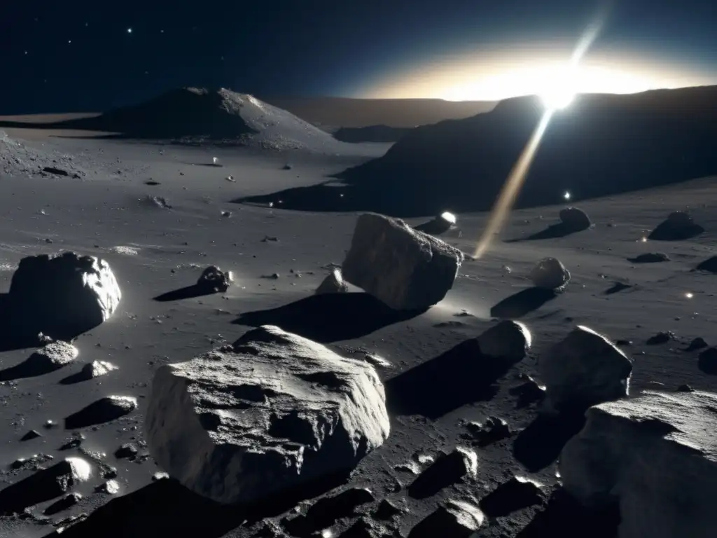 Descubrimientos asombrosos en el asteroide Steins Descubrimiento sorprendente: Asteroide Steins, Rosetta captura imagen detallada de la superficie rocosa con formaciones geológicas destacadas