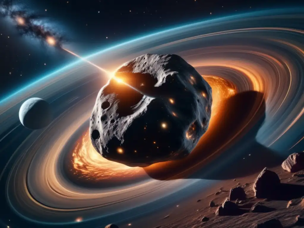 Majestuoso asteroide, belleza y misterio Descubrimientos sobre asteroides y universo: imagen impactante de un asteroide majestuoso en el espacio sideral