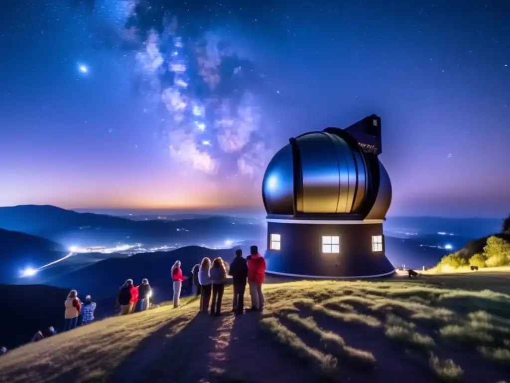 Descubrimientos astronómicos por aficionados de asteroides bajo un cielo estrellado con telescopio