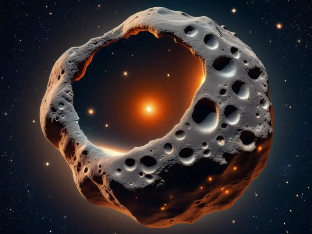 Asteroide Gaspra flotando en el espacio Descubrimientos astronómicos sobre asteroides en 1991: imagen detallada del asteroide Gaspra en el espacio