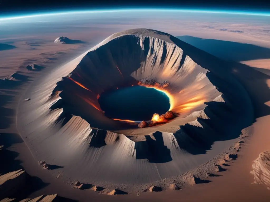 Destrucción masiva por impacto de asteroide Desolada escena post colisión de asteroides en la Tierra