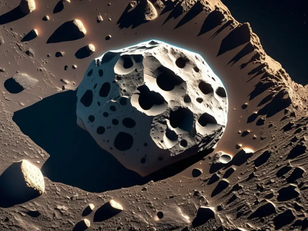Detalles de la superficie rocosa de un asteroide Detalles de la superficie rocosa de un asteroide revelan secretos de su composición y forma irregular