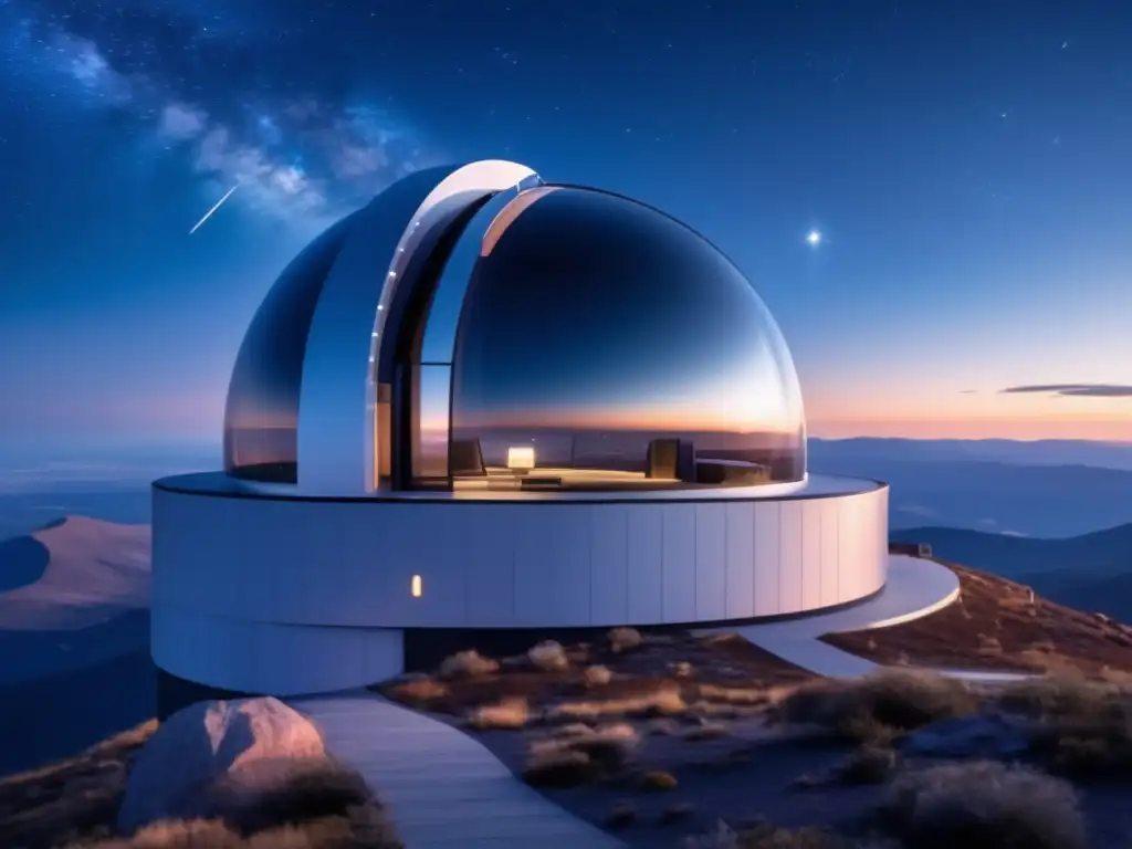Detección de asteroides potencialmente peligrosos en moderna y cautivadora imagen de observatorio futurista con científicos internacionales