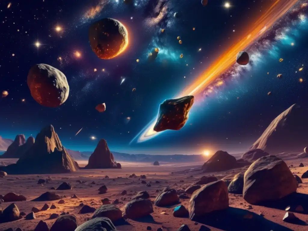 Detección de asteroides con telescopios en imagen de espacio: minerales, colores y nave futurista