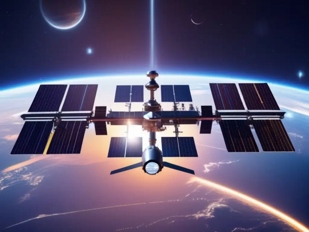 Futurista estación espacial solar Energía solar en el espacio: satélites solares como fuente inagotable
