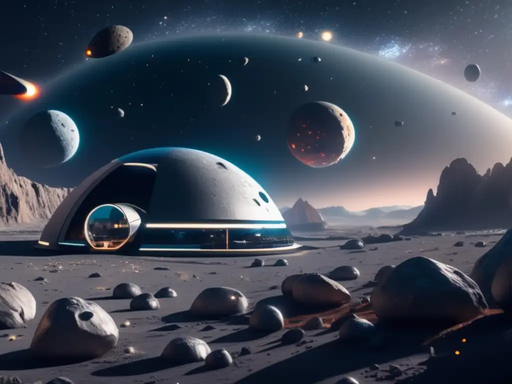 Habitat futurista en campo de asteroides Energía sostenible en asteroides: fuentes espaciales con hábitat futurista en campo de asteroides