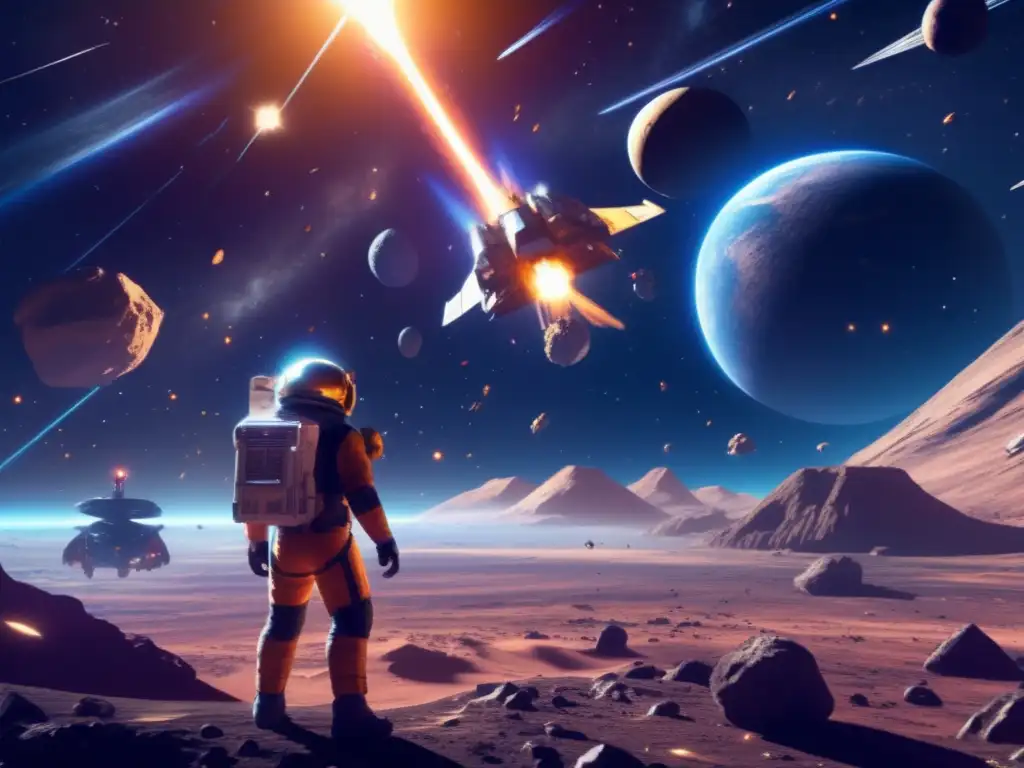 Batalla espacial contra asteroide Escena de videojuego inspirada en colisiones de asteroides reales