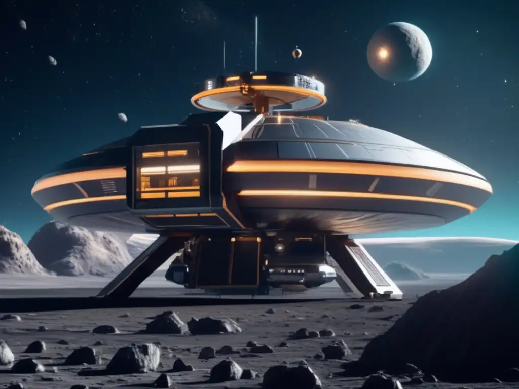Futurística estación espacial en asteroide Estación espacial en asteroide: Exploración espacial con asteroides