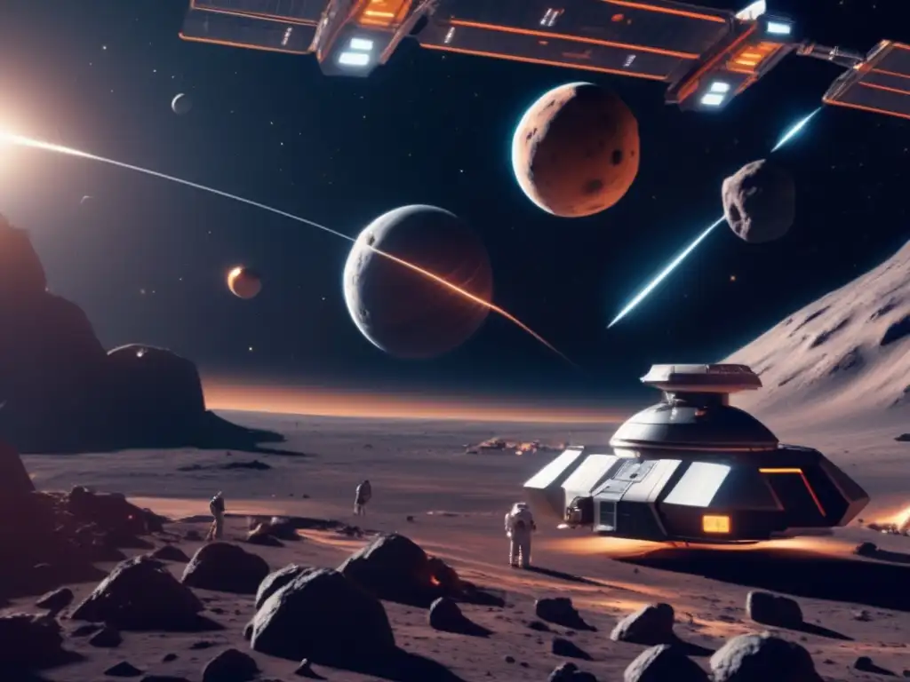 Futurista estación espacial en asteroide Estación espacial en asteroide: Desafíos regulación minería asteroides