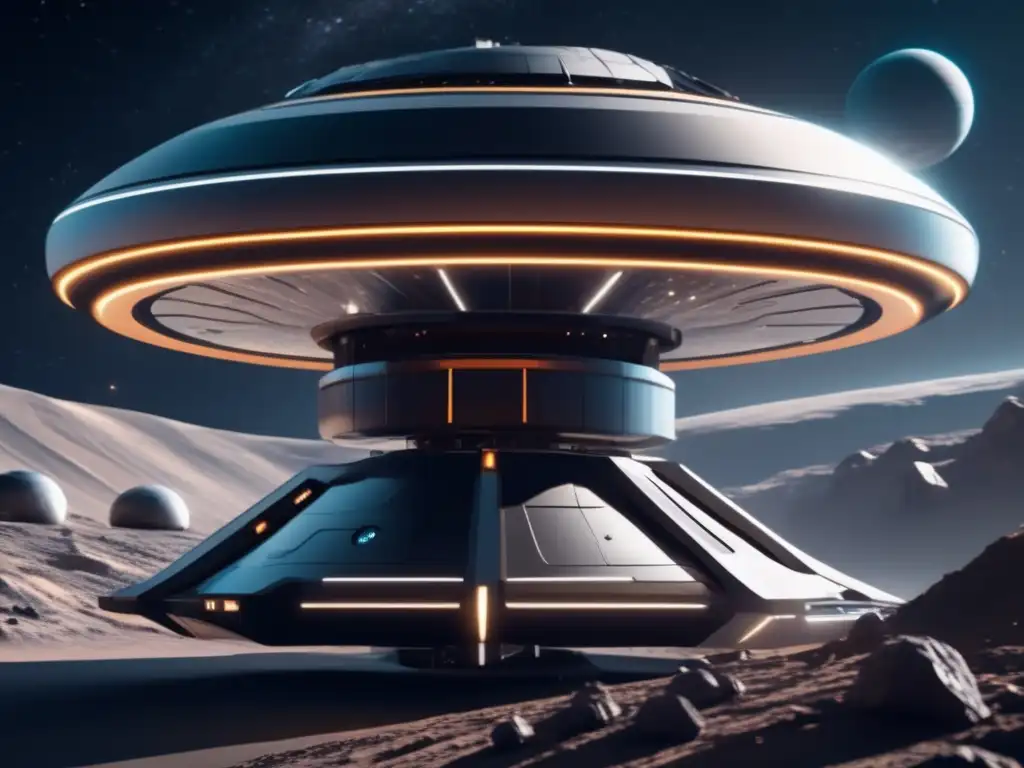 Estación espacial futurista de asteroides Innovación: Estación espacial de asteroides en colonización