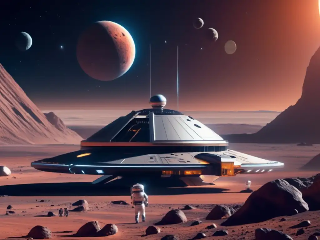 Estación espacial en asteroide Estación espacial futurista en asteroide: asteroides como estaciones hacia Marte