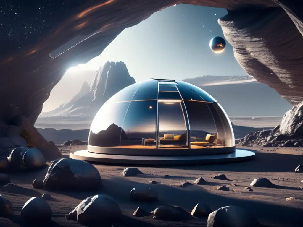 Hábitat futurista en asteroide Habitat espacial futurista en asteroide - Exploración y explotación de asteroides